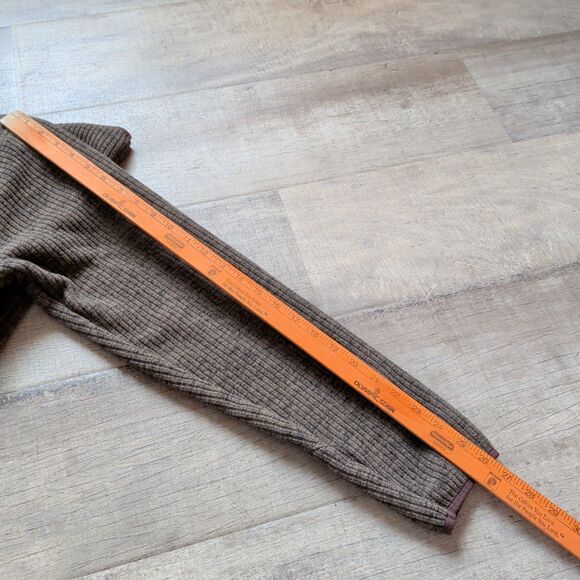 Powder River Men's Jacquard Fleece Pullover M Brown 1/4 Button Up Thick Warm EUC - Picture 5 of 6